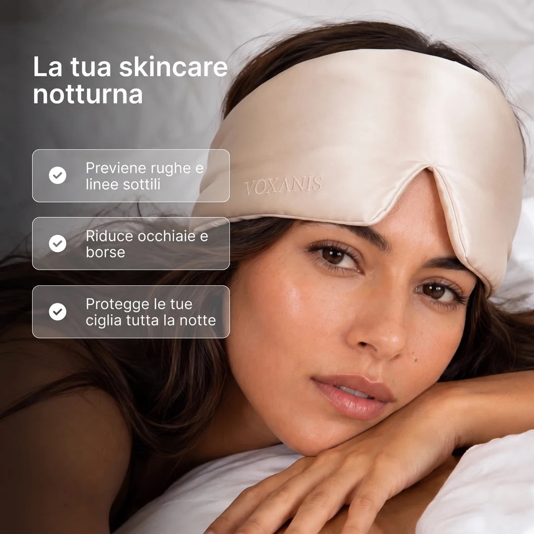 La tua skincare notturna con la mascherina in seta Voxanis