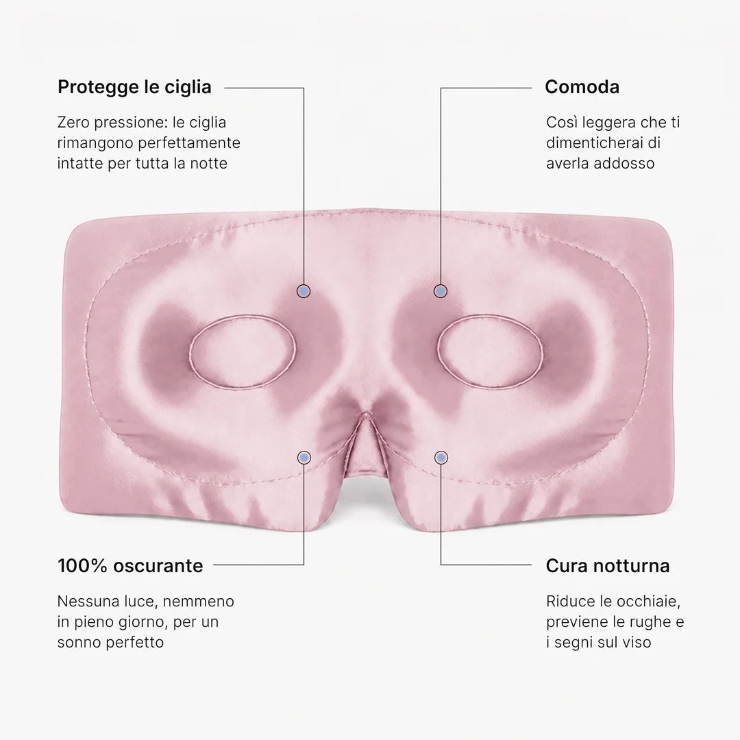 Interno della mascherina: protegge le ciglia, comoda, 100% oscurante, cura notturna
