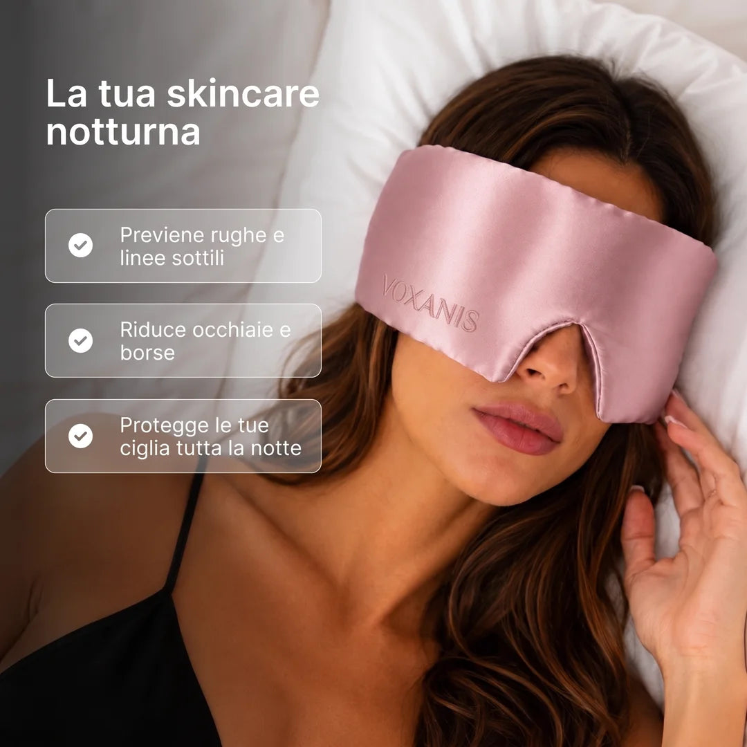 La tua skincare notturna con la mascherina in seta Voxanis