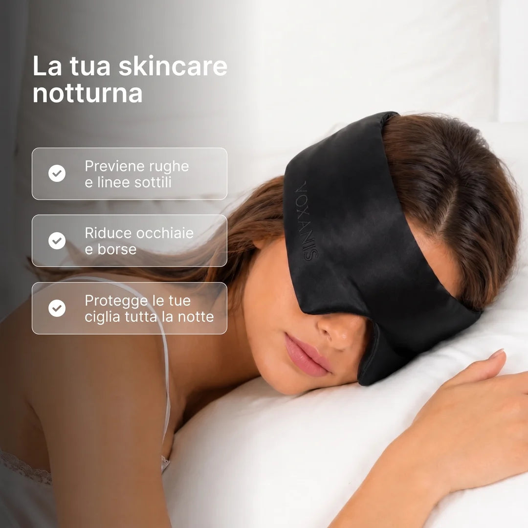 La tua skincare notturna con la mascherina in seta Voxanis