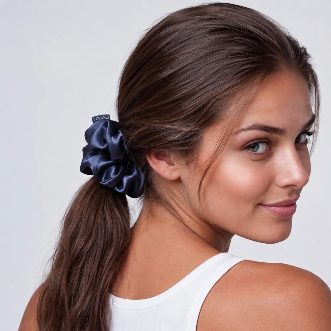 Scrunchie in seta Voxanis Zaffiro Notte
