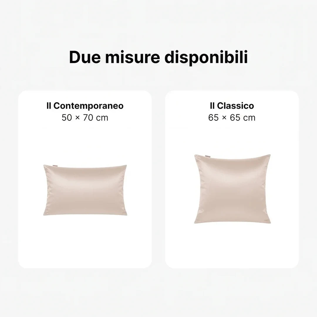 Due misure disponibili: Il Contemporaneo 50x70 cm e Il Classico 65x65 cm, Perla di Champagne