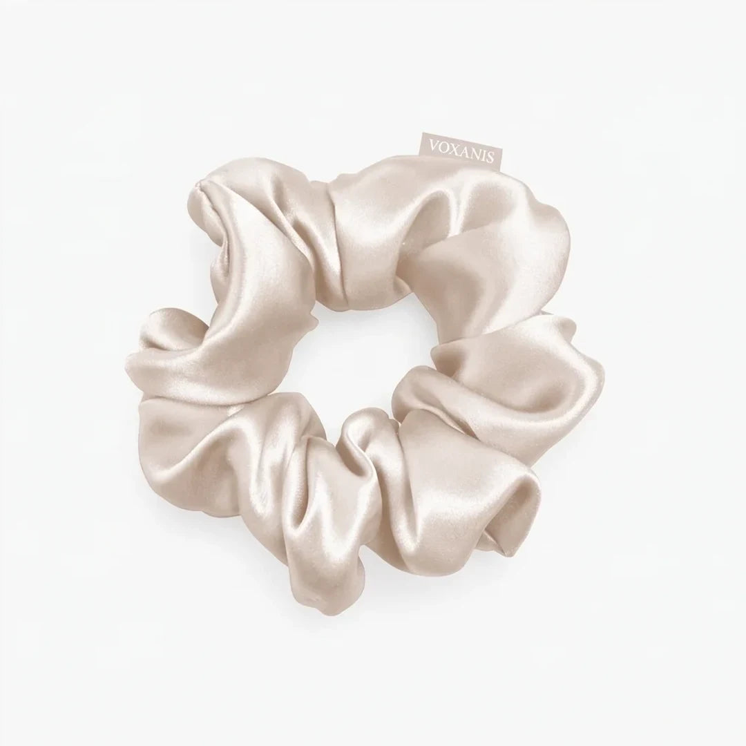 Scrunchie in seta di gelso Voxanis, Perla di Champagne