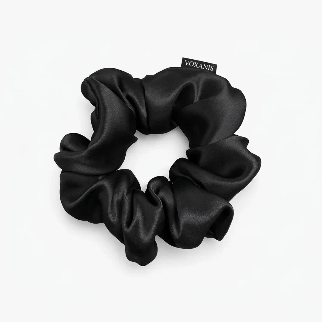Scrunchie in seta di gelso Voxanis, Velluto Nero